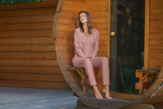 Karina Ladies set cu mânecă lungă, pantaloni Italian Fashion - caramel 