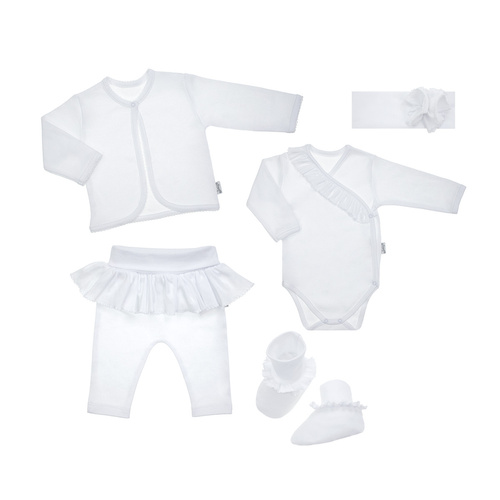 169061 Set de botez Nicol 5 piese - alb