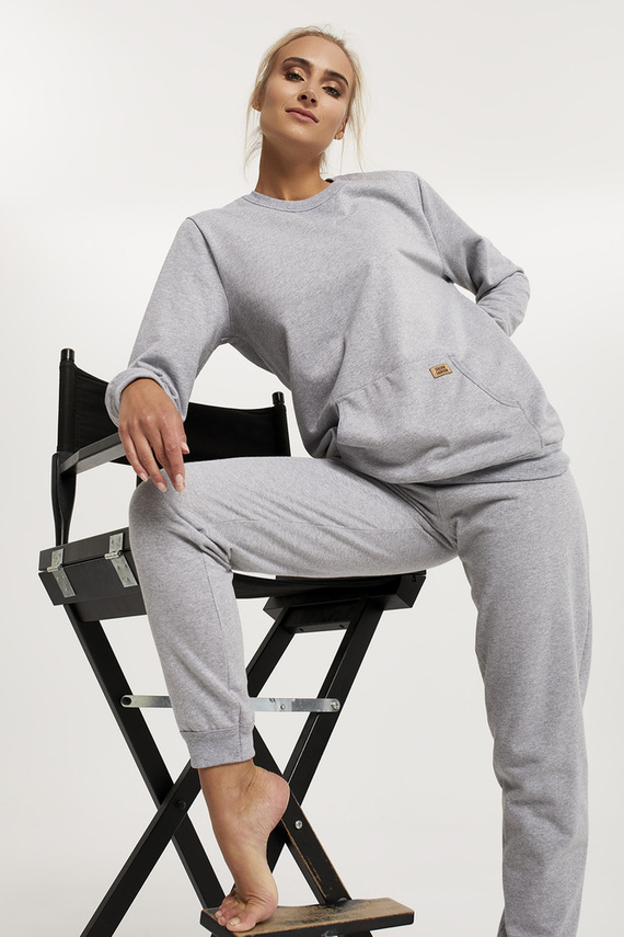 Set lung pentru femei Fox. mânecă, lungime. pantaloni Italian Fashion - melange