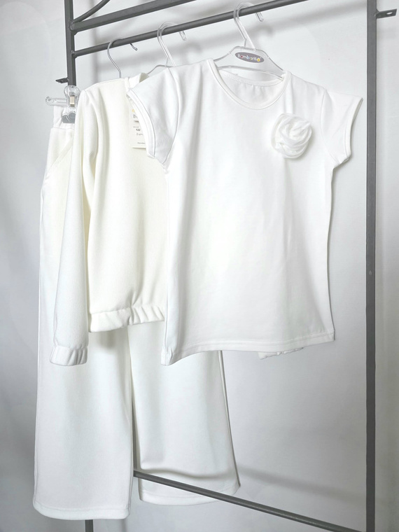 Bluză fete Róża Bambarillo jersey cu trandafir din tulle elegantă