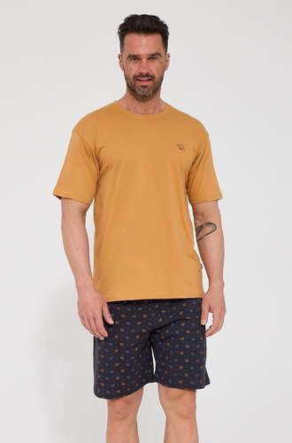 Cornette Wild Bear 326/346 Pijamale bărbați 100% bumbac mânecă scurtă miere