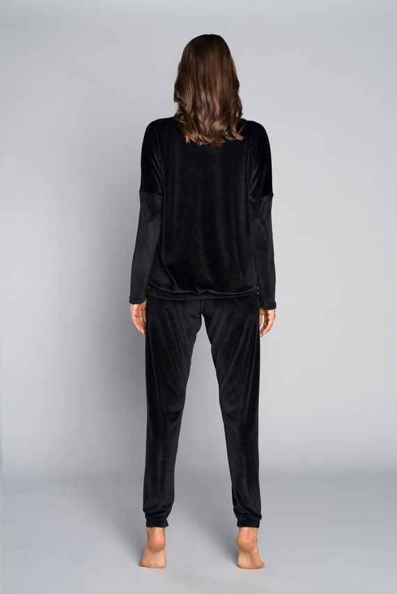 Set lung pentru femei Juga. mânecă, lungime. pantaloni de modă italiană negru