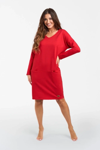 Tunică cu mânecă lungă pentru femei Karina Italian Fashion - roșu