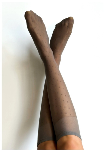 Șosete până la genunchi Puntini Veneziana grafit – delicate, cu bandă necompresivă | Confort și eleganță