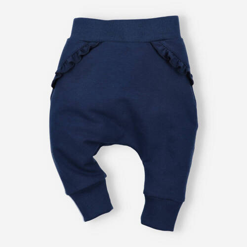 ABN-4518/GRASnini pantaloni de trening din bumbac organic, bleumarin