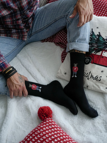 0125.099 Ursuleț în pulover Sosete bărbați Milena - negru