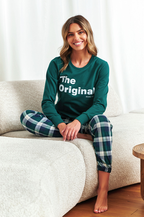 7340 Doctor Nap – Pijamale de damă „The Original” | 100% bumbac, producție poloneză - smarald