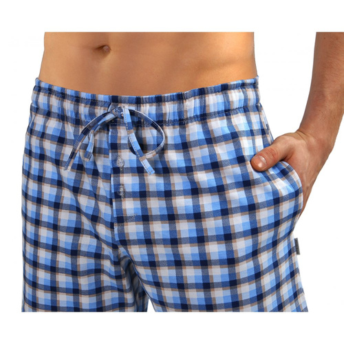 Pantaloni scurti de pijama Milo 2 Sesto Senso, carouri 15, albastru