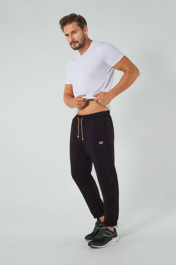 Pantaloni lungi de trening pentru bărbați Leader Italian Fashion - negru 