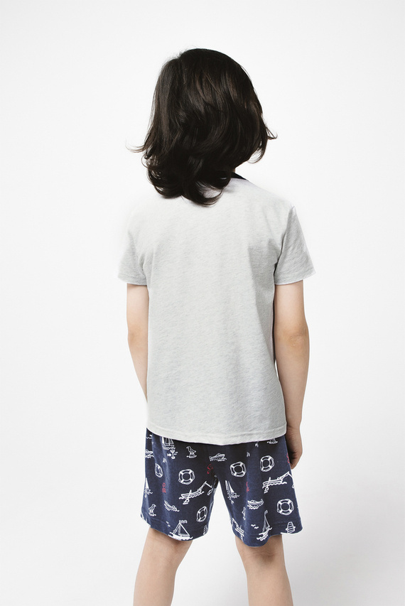 Kastos Pijama cu mânecă scurtă pentru băieți, pantaloni Italian Fashion - melange deschis