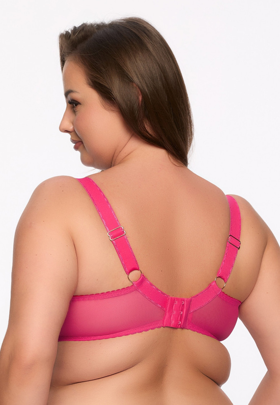 Sutien moale BSM 1294 Cintia maxi Gaia – fuchsia-turcoaz, construcție S16MX, tul și broderie