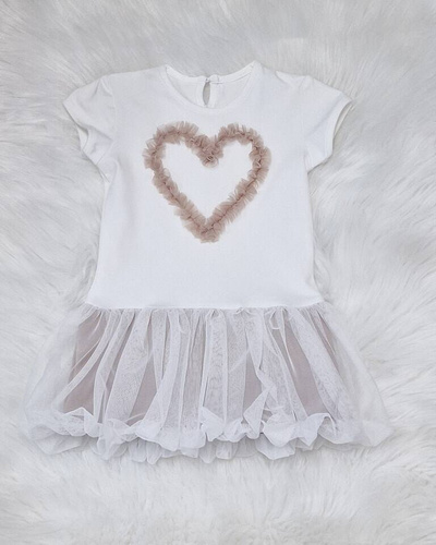 Rochie ecru cu maneca scurta Mia Bambarillo