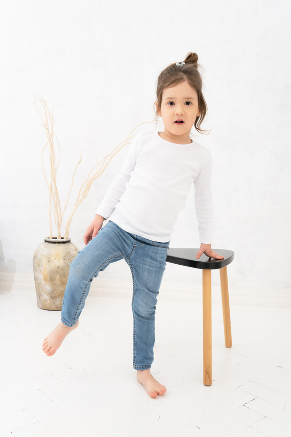 Tosia T-shirt pentru fete, cu mânecă lungă Italian Fashion- alb