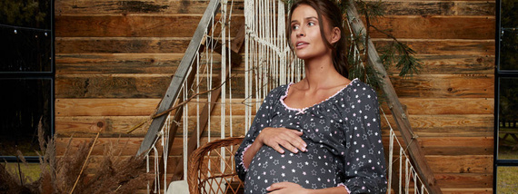 Antilia Cămașă de noapte cu mânecă 3/4 Modă italiană - print