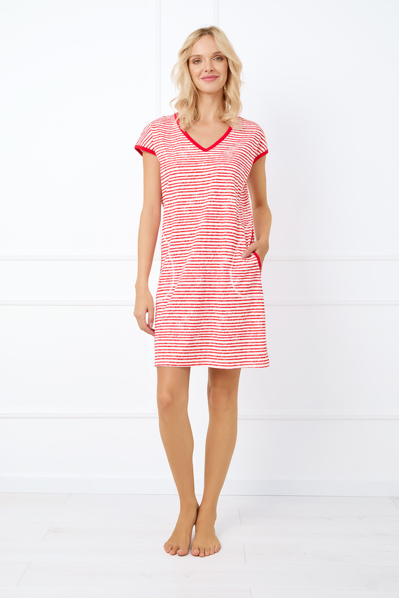 Flota cămașă cu mânecă scurtă pentru femei Italian Fashion - print roșu