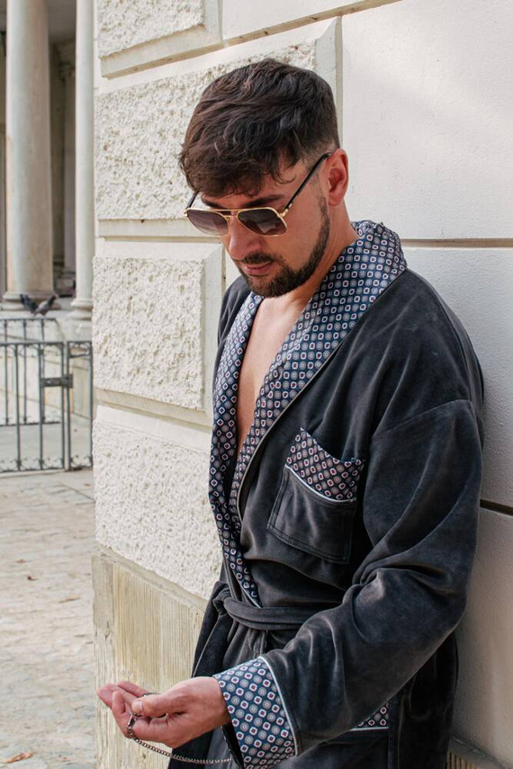 773 Bonjour halat de baie forex pentru bărbați - grafit