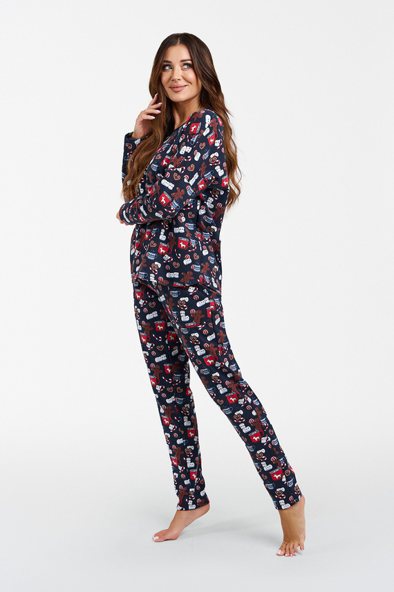 Cookies Pijama de damă cu mâneci lungi și pantaloni lungi Italian Fashion - print