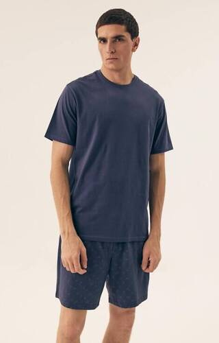 42601 Shore Pijamale pentru bărbați Core Henderson - albastru oțel