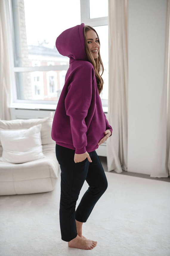 Pantaloni de maternitate GraceFit Mama clasici Milk&Love bleumarin