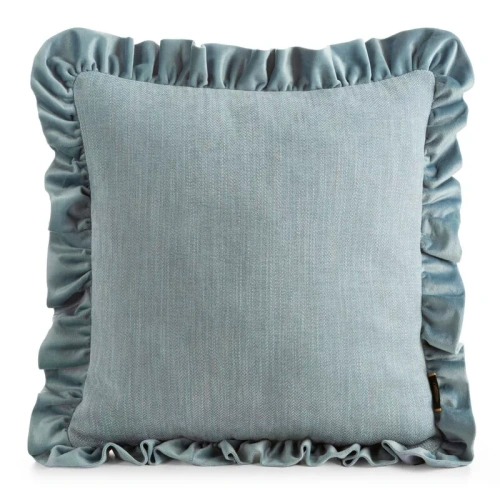 Eurofirany Elvara față de pernă decorativă 45x45 catifea cu volănaș - albastru