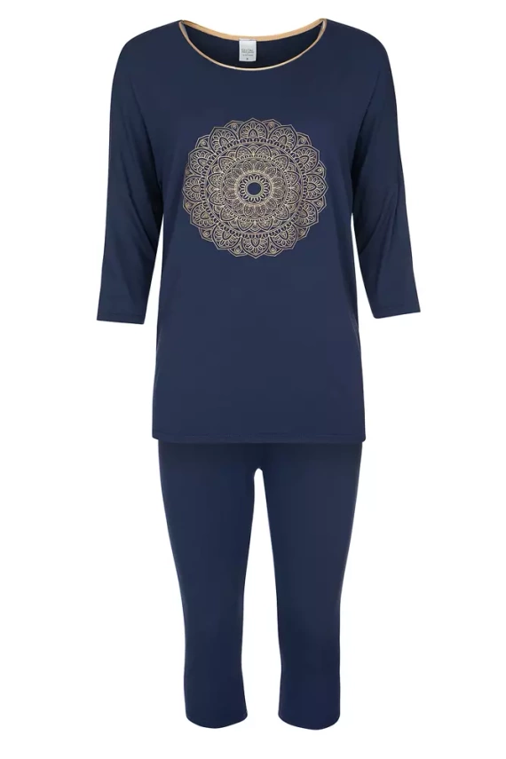Pijama de damă Mandala Italian Fashion - albastru marin 