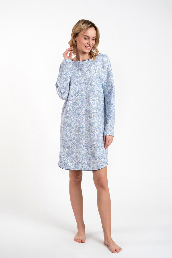 Cămașă de noapte Gracjela Modă italiană - imprimeu albastru 