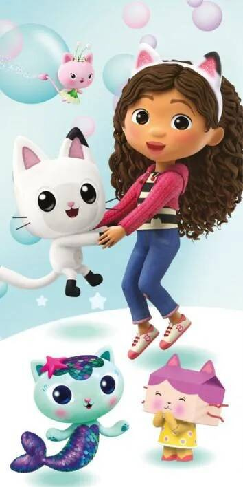 Cat House Prosop de plaja Jerry Fabrics albastru