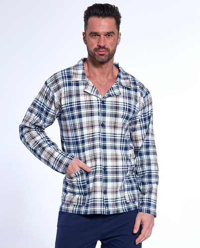 114/77 Pijama bărbați Cornette cu fermoar, bleumarin