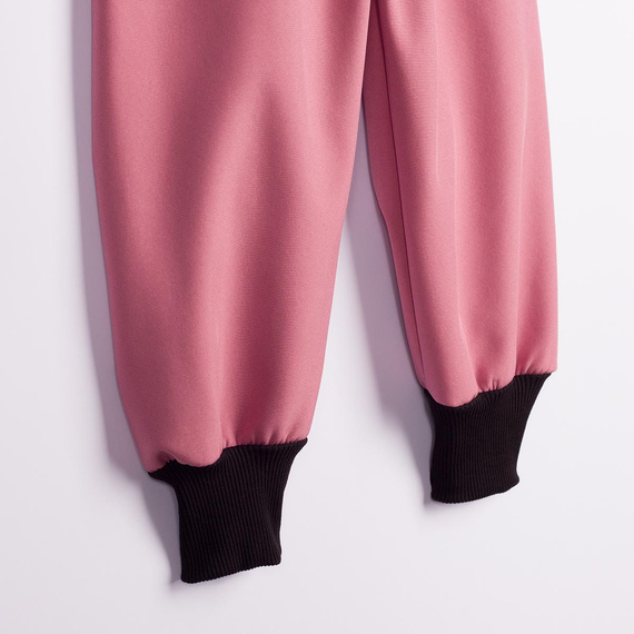 Nicol Pantaloni softshell copii 229050 polar talie înaltă cu manșete roz pudrat