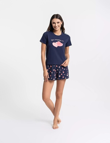 Pijama damă Moraj PDD3900-020 din bumbac, mânecă scurtă, pantaloni scurți