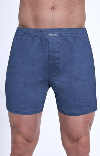 945/09 Boxer bărbați Cornette – pachet de 3 bumbac, turcoaz/albastru marin/cadrat