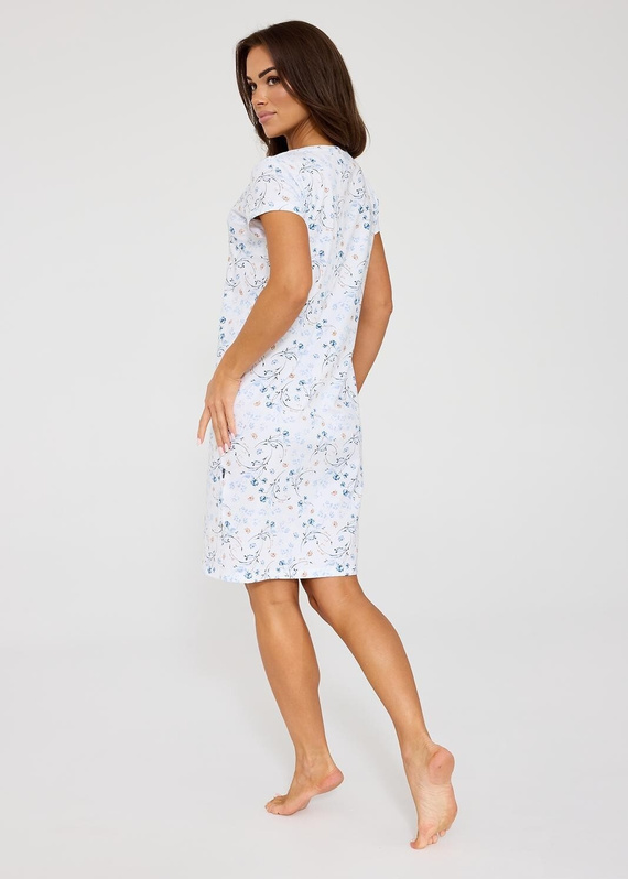 Cornette 167/350 Florence cămașă de noapte albă 100% bumbac