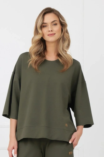 Bluză Kaori Italian Fashion 3/4 mânecă bumbac