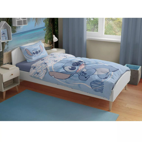 Lenjerie pat copii Faro Lilo i Stitch 100x135 bumbac + față pernă 40x60