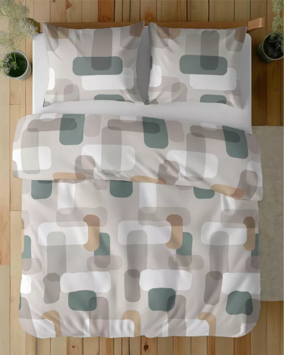 5487 A Detexpol Satin Stories lenjerie de pat din satin, gri | 100% bumbac, țesătură din satin, fermoar, ambalaj cadou