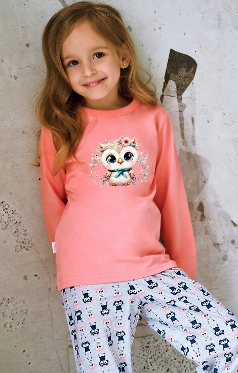 3486, 3487 Emma Taro pijamale fete caise – bumbac, imprimeu, pantaloni cu model