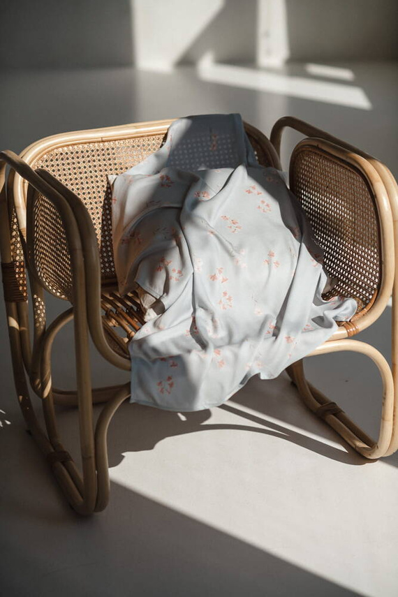 Flori pe înfășat de bambus Blue Milk&Love