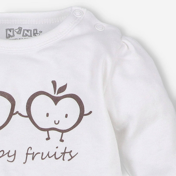 ABN-5301/ECR Bluză din bumbac organic ecru Happy Apples Nini