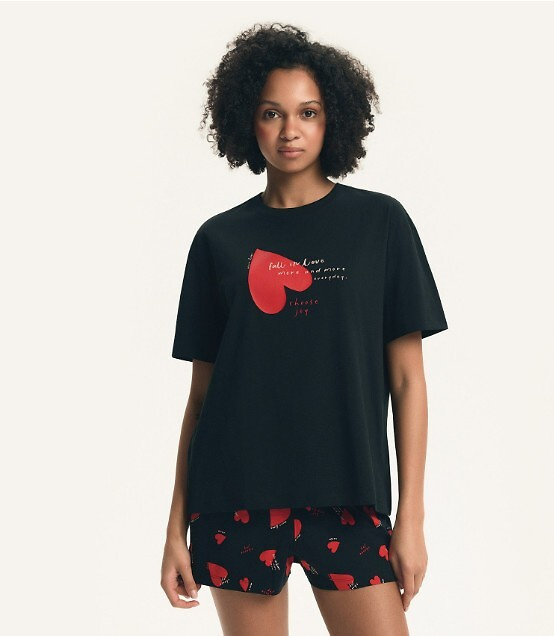 Pijama damă Elain 44497 Henderson – 100% bumbac, șorturi, inimioare