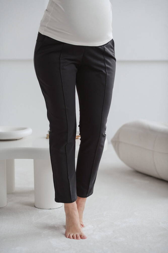 Pantaloni de maternitate GraceFit Mama clasici Milk&Love, grafit