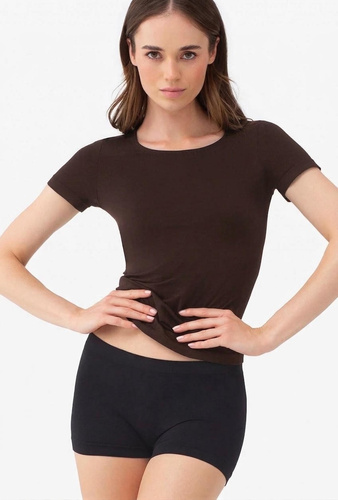 Gatta T-Shirt 2K 608 tricou damă fără cusături din microfibră mânecă scurtă dark choco