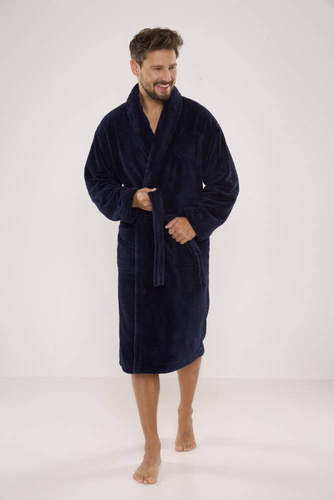 811 De Lafense halat de pluș pentru bărbați - albastru marin