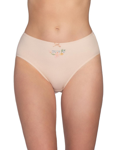 Chiloți L-120 BI-105 Lama din bumbac, chiloți damă bikini, set 3 bucăți, cu model floral