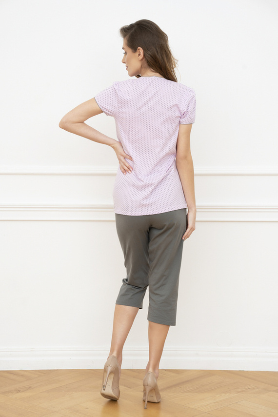 Pijama cu mânecă scurtă pentru femei Felicita - roz