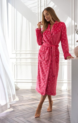 2552 Halat de baie lung pentru femei Cora L&L Raspberry - Eleganță și confort într-unul singur