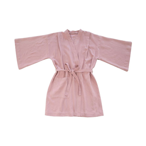 Halat de baie din muselina Kimono Trandafir Sepia Makashka | 100% bumbac, usor si aerisit