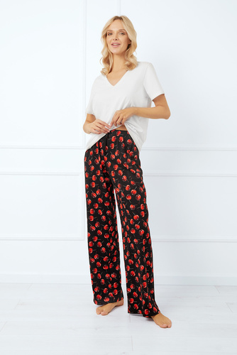 Pantaloni de pijama pentru femei Cherry, lungi Italian Fashion - print