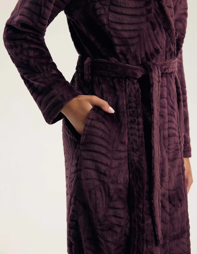Henderson Gata 45414 Halat de damă violet închis, moale, cu buzunare