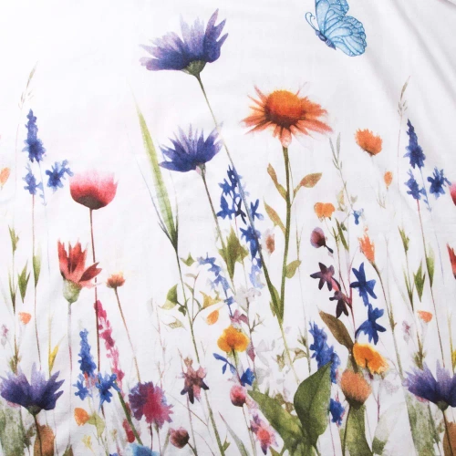 31512/1 Set de lenjerie de pat din flanel Flanellove Darymex flori albe colorate - set, 100% bumbac, călduroasă și moale