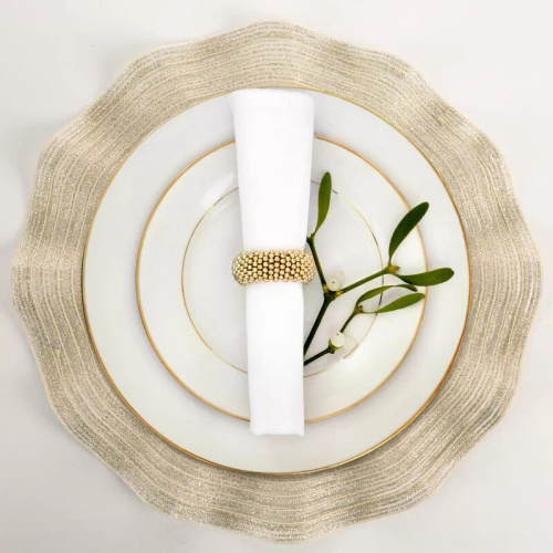 Suport farfurie Eurofirany elegant suport decorativ pentru masă June champagne beige